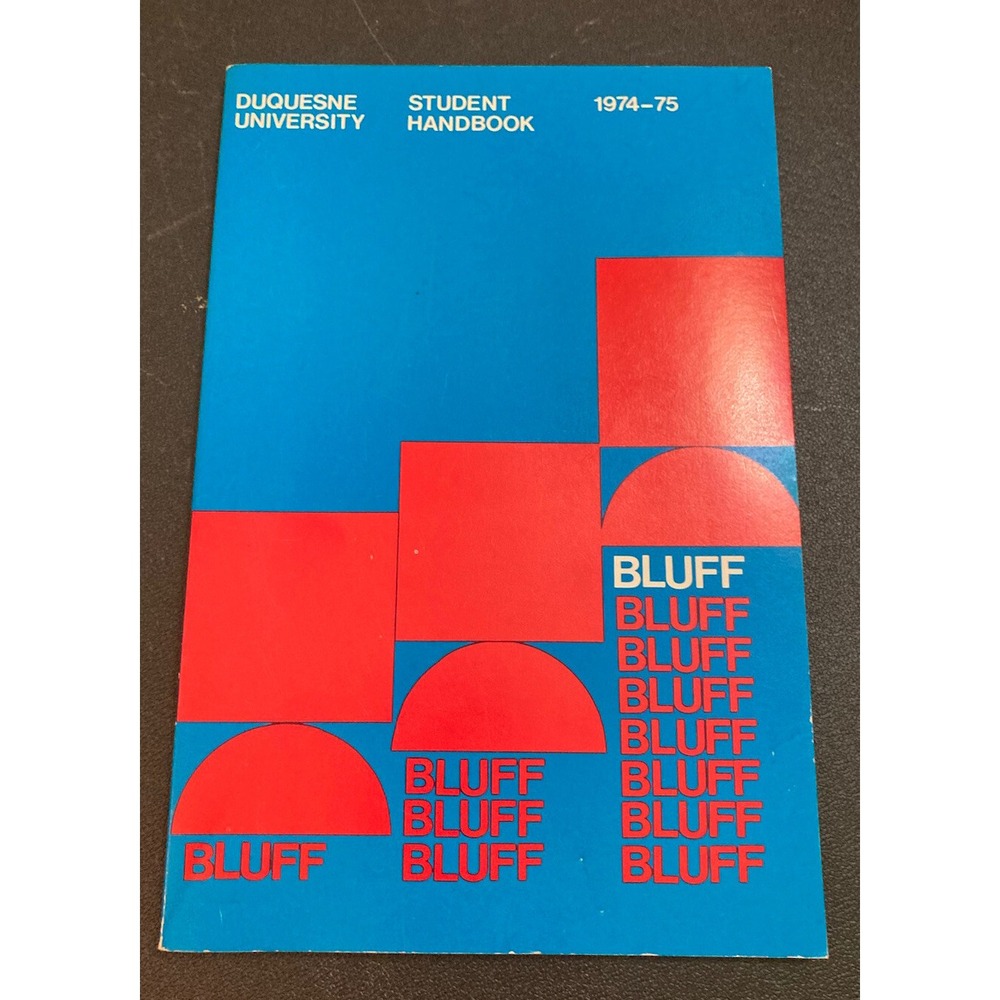 Duquesne University 1974-75 Student Handbook Vtg Pittsburgh The Bluff‎ History